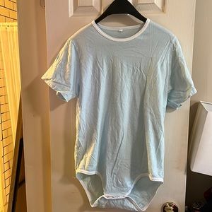 Large ABDL Onesie, Baby Blue, Cuddlz brand, Large, plastic snaps